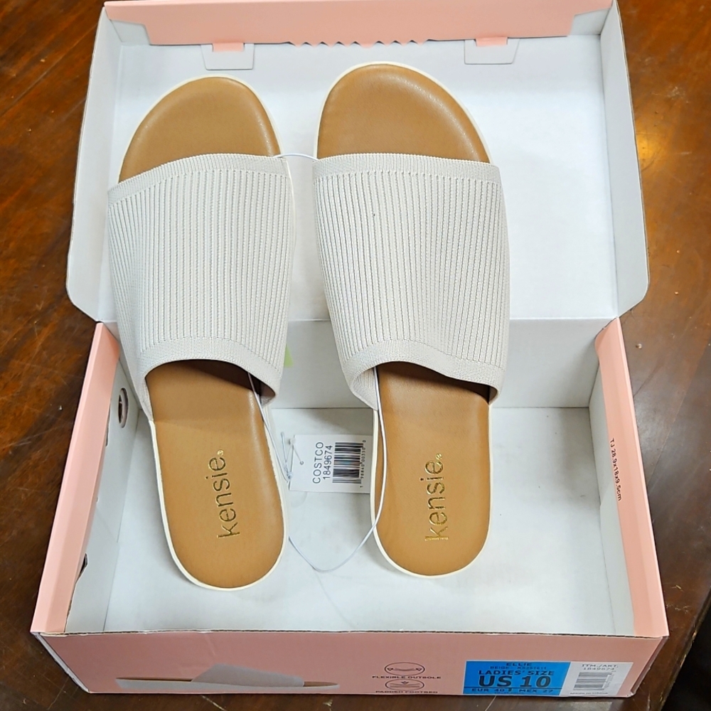 Kensie Ellie Ladies Beige Knit Sandals
